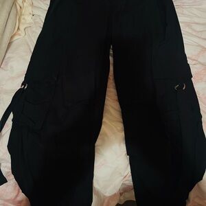 Women’s Black Cargo / Parachute Pants